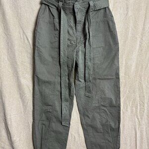 Abercrombie and‎ Fitch High Waist Paper Bag Pant, Size S, Olive Green